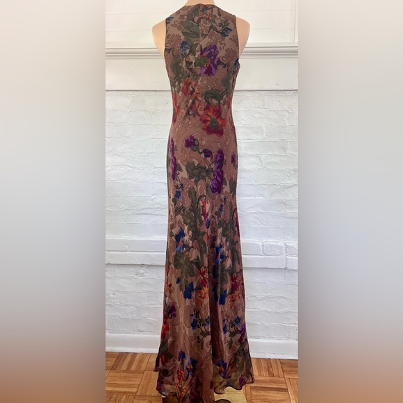 Lauren Ralph Lauren Vintage Floral Silk Chiffon Bias Cut Maxi Dress - Picture 4 of 12
